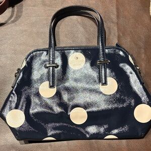 Kate Spade Navy and Cream Dot Shoulder Bag